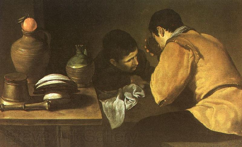 Diego Velazquez Two Men at a Table Norge oil painting art
